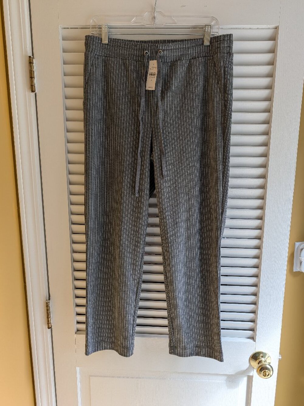 Loft drawstring pinstripe pants